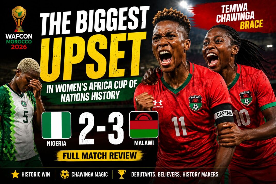 Nigeria 2-3 Malawi WAFCON 2026: The Biggest Upset in Women’s Africa Cup of Nations History Nigeria 2-3 Malawi WAFCON 2026: The Biggest Upset in Women's Africa Cup of Nations History