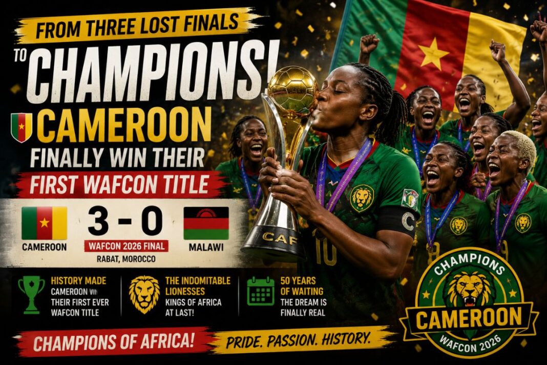 From Three Lost Finals to Champions: Cameroon Finally Win Their First WAFCON Title From Three Lost Finals to Champions: Cameroon Finally Win Their First WAFCON Title