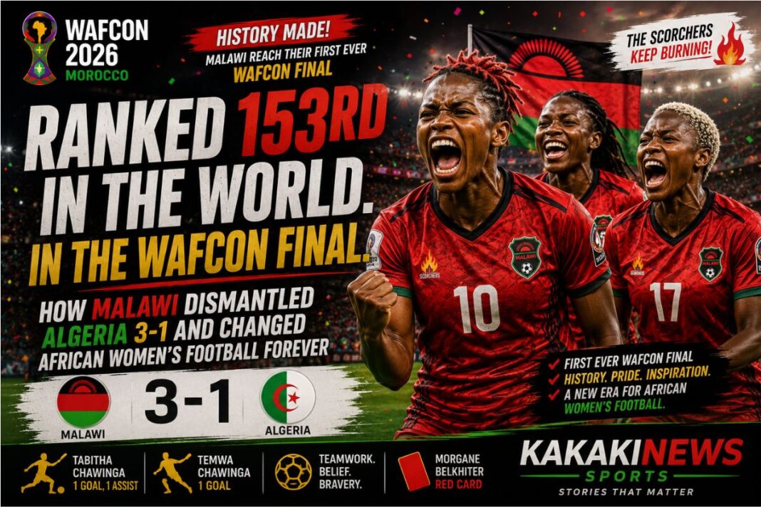 Ranked 153rd in the World, Now in the WAFCON Final: How Malawi Dismantled Algeria 3-1 and Changed African Women’s Football Forever Ranked 153rd in the World, Now in the WAFCON Final: How Malawi Dismantled Algeria 3-1 and Changed African Women's Football Forever