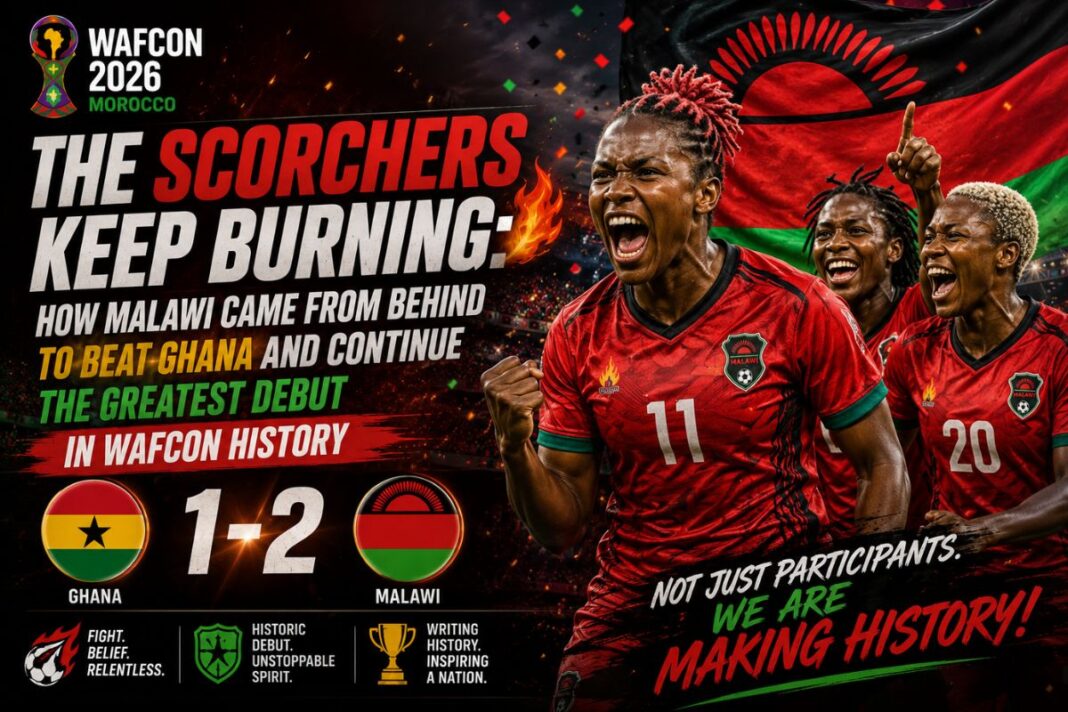 The Scorchers Keep Burning: How Malawi Came From Behind to Beat Ghana and Continue the Greatest Debut in WAFCON History The Scorchers Keep Burning: How Malawi Came From Behind to Beat Ghana and Continue the Greatest Debut in WAFCON History